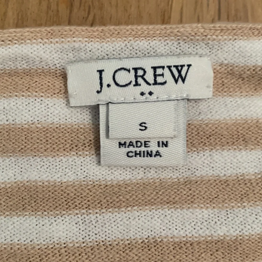 J. Crew 3/4 Bell Sleeve Cropped with Tie Striped Crewneck Sweater Top Women’s S